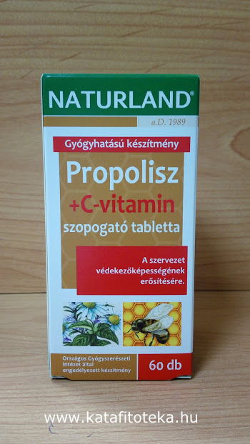 NATURLAND PROPOLISZ + C-VITAMIN TABLETTA 60 DB
